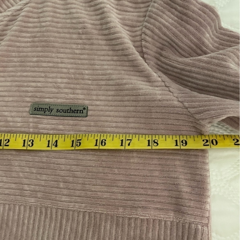 Simply Southern dusty pink Quarter Button Knit light Fleece Pullover size S - Picture 10 of 11